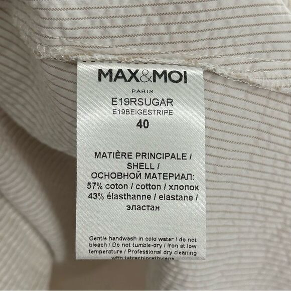 Max & Moi Paris Beige Striped Dress V-Neck Size EUR 40 US L - Picture 8 of 10